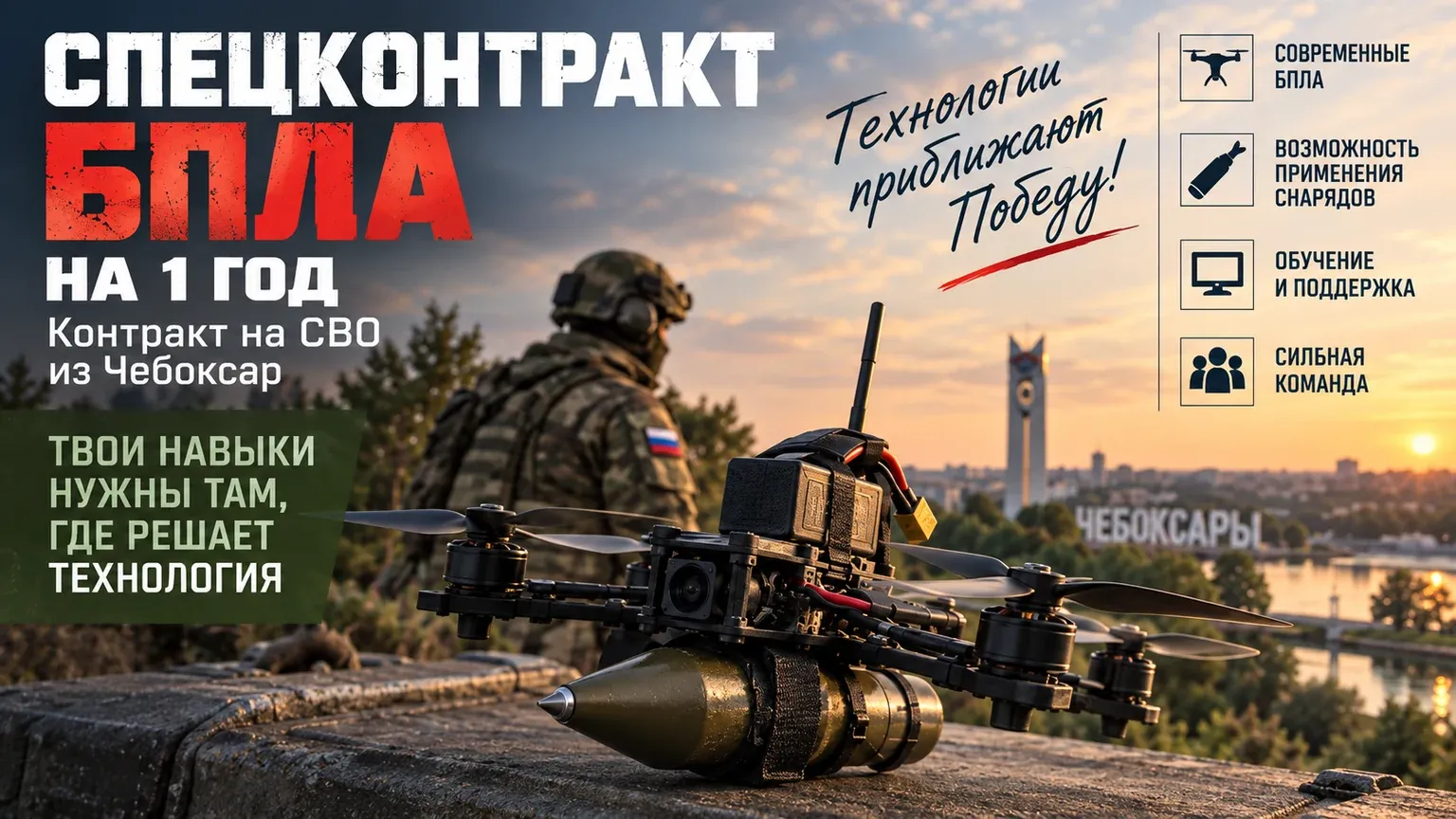 Спецконтракт БПЛА на 1 год: Контракт на СВО из Чебоксар